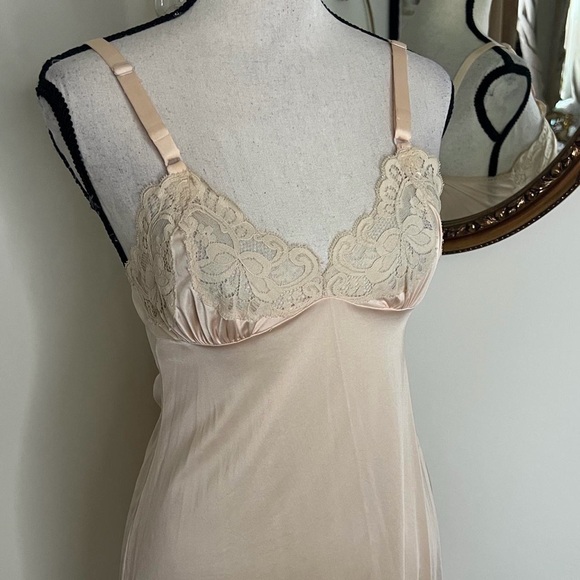 Dior Other - Dior Vintage Cream Satin Chemise with Lace Detail